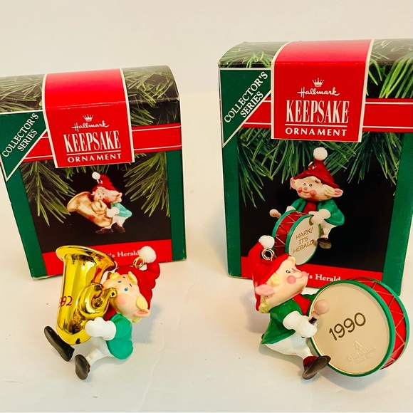 Hallmark Christmas Ornament Hark! It's Herald Series Vintage Elf Ornaments - Picture 1 of 7